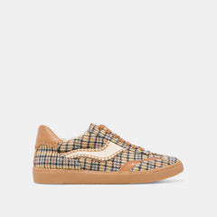 Notice Stitch Yellow Plaid Tweed Sneakers / Dolce Vita