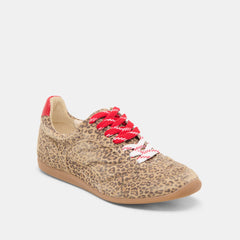 Laini Tan Leopard Printed Suede Sneakers / Dolce Vita