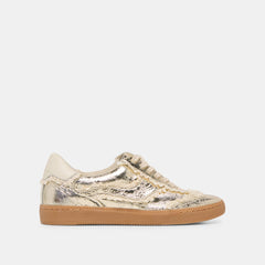 Notice Lace Platinum Distressed Leather Sneakers / Dolce Vita