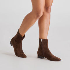 Tarine Dk Brown Nubuck Booties / Dolce Vita