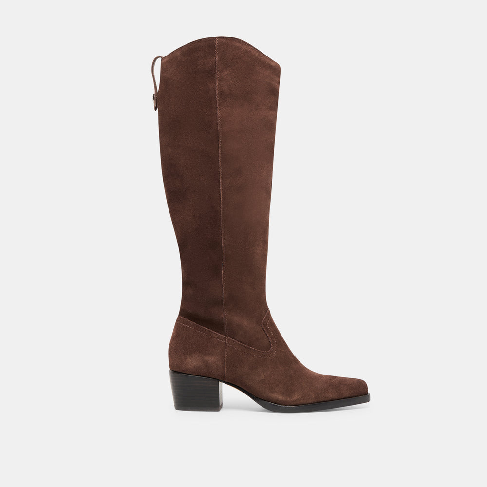 Virona H2O Waterproof Dk Brown Suede Wide Calf Boots / Dolce Vita