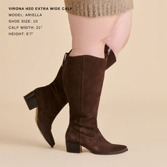 Virona H2O Waterproof Dk Brown Suede Extra Wide Calf Boots / Dolce Vita