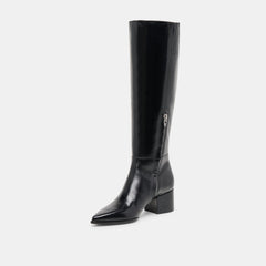 Kirson Black Leather Wide Calf Boots / Dolce Vita