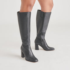 FYNN Wide Calf Boots Onyx Leather | Women's Onyx Knee-High Boots
– Dolce Vita / Dolce Vita