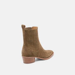 Faint H2O Waterproof Olive Suede Booties / Dolce Vita