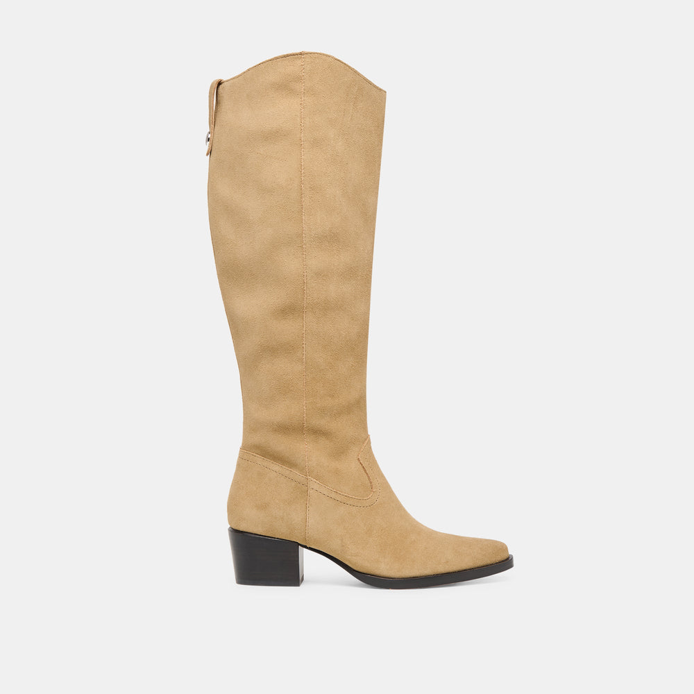 Virona H2O Waterproof Dk Taupe Suede Wide Calf Boots / Dolce Vita
