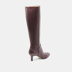 Aldy Mulberry Leather Wide Calf Boots / Dolce Vita