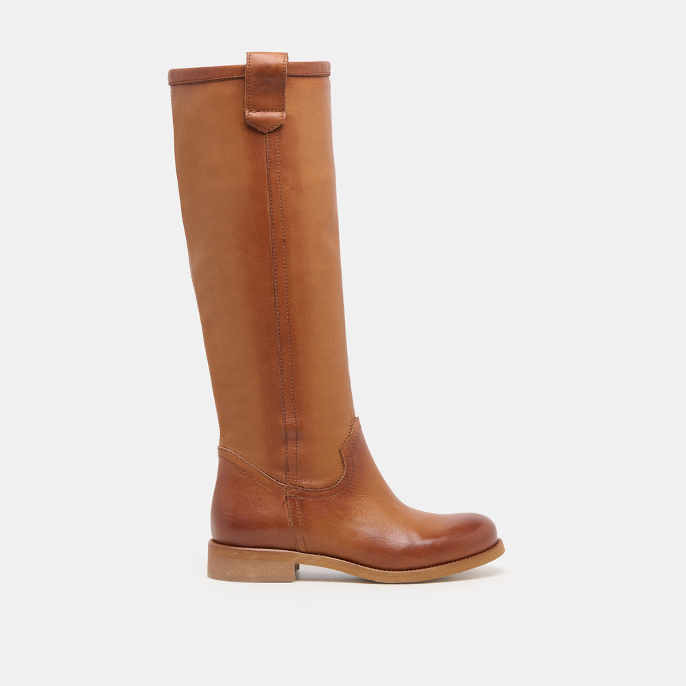 Ramzy Cognac Leather Boots / Dolce Vita