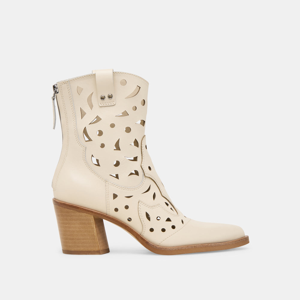 Zenobi Off White Leather Booties / Dolce Vita
