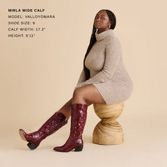 Mirla Oxblood Leather Wide Calf Boots / Dolce Vita