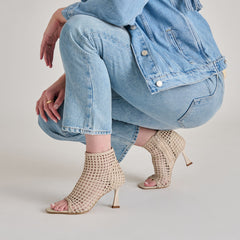 Quin Bone Woven Leather Heels / Dolce Vita