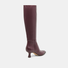 Auggie Wine Leather Wide Calf Boots / Dolce Vita