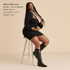 Mirla Black Leather Wide Calf Boots / Dolce Vita