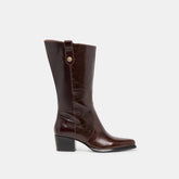 Vern Chocolate Leather Wide Calf Boots / Dolce Vita