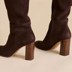 Hudsin Wide Calf Mahogany Suede Boots / Dolce Vita