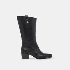Vern Black Leather Wide Calf Boots / Dolce Vita