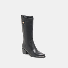 Vern Black Leather Wide Calf Boots / Dolce Vita