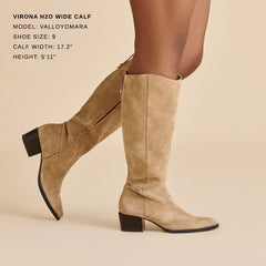 Virona H2O Waterproof Dk Taupe Suede Wide Calf Boots / Dolce Vita