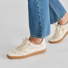 Notice Lace Ivory Suede Sneakers / Dolce Vita