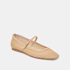 Reyes Lt Natural Woven Raffia Ballet Flats / Dolce Vita