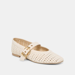 Mikel Creme Perforated Suede Ballet Flats / Dolce Vita