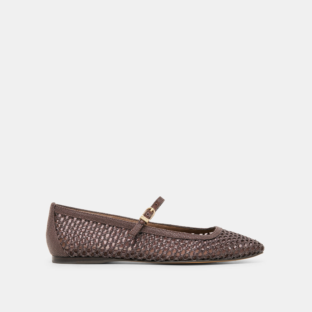 Reyes Chocolate Woven Raffia Ballet Flats / Dolce Vita