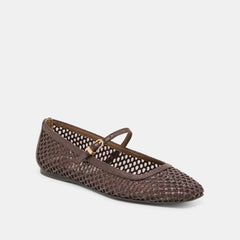 Reyes Chocolate Woven Raffia Ballet Flats / Dolce Vita