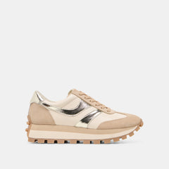 TRESA White Gold Suede Platform Sneakers / Dolce Vita