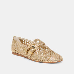 Baylee Gold Woven Stella Ballet Flats / Dolce Vita