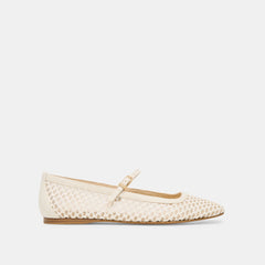 Reyes White Woven Raffia Ballet Flats / Dolce Vita