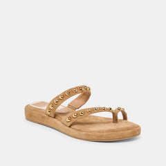 Amary Stud Lt Brown Suede Sandals / Dolce Vita