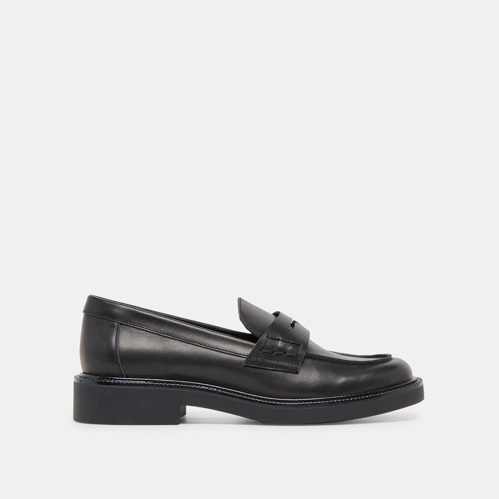 Tiggy Black Leather Loafers / Dolce Vita