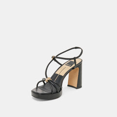 Odete Black Leather Heels / Dolce Vita