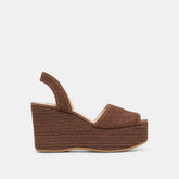 Akera Cocoa Raffia Wedges / Dolce Vita
