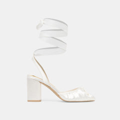Tisha True White Satin Heels / Dolce Vita