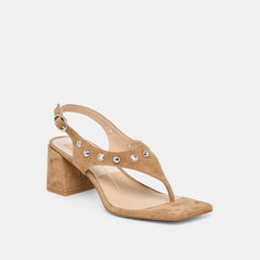Yves Stud Lt Brown Suede Heels / Dolce Vita