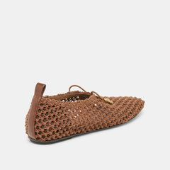 Kaylyn Dk Brown Crochet Flats / Dolce Vita
