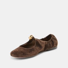 Cornel Dk Brown Suede Flats / Dolce Vita