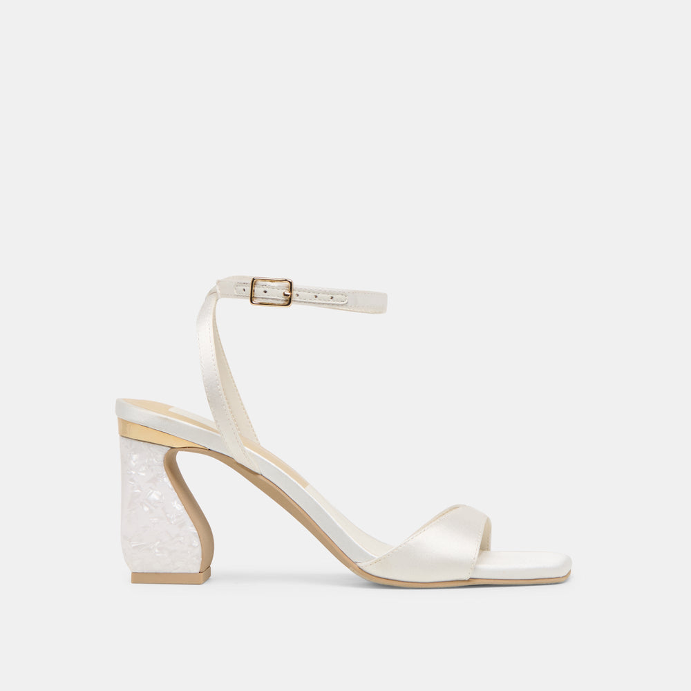 Tilda True White Satin Heels / Dolce Vita