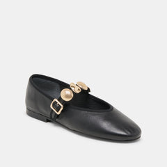 Relan Black Leather Ballet Flats / Dolce Vita