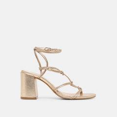 Fizzy Gold Leather Heels / Dolce Vita