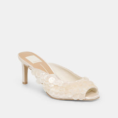 Samary Confetti Off White Satin Heels / Dolce Vita