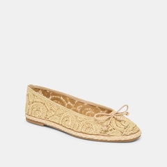 Tianna Lt Natural Raffia Lace Ballet Flats / Dolce Vita
