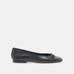 Ritla Wide Black Leather Ballet Flats / Dolce Vita