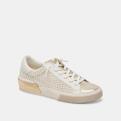 Zina Bone Gold Woven Wide Sneakers / Dolce Vita