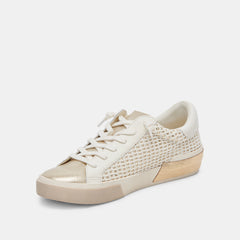 Zina Bone Gold Woven Wide Sneakers / Dolce Vita