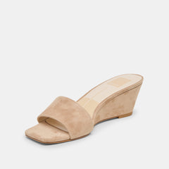 Qaily Wide Camel Suede Wedges / Dolce Vita