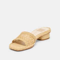 Dixi Wide Lt Natural Cross Hatch Raffia Sandals / Dolce Vita