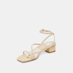 Karlos Wide Natural Woven Raffia Sandals / Dolce Vita