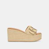 Jilian Wide Lt Natural Raffia Wedges / Dolce Vita